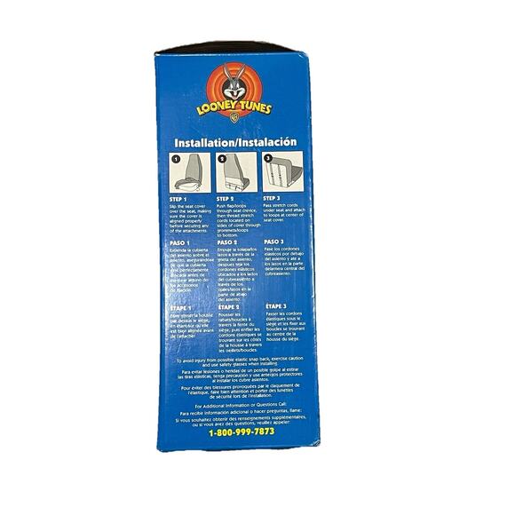 Vintage 1998 Tweety Bird Car Seat Cover Looney Tunes 1 Piece Gray Saddleman New - Picture 4 of 9